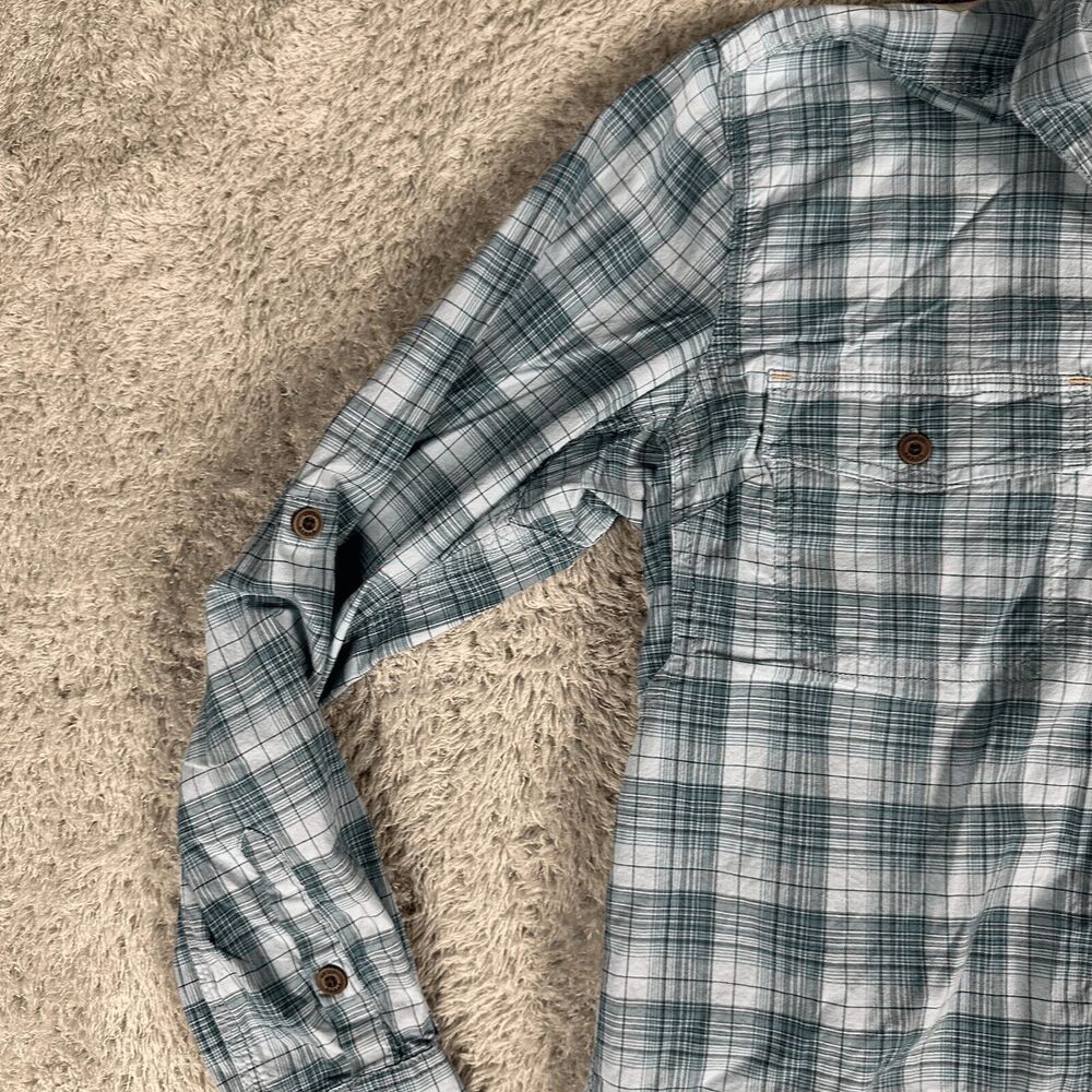 Ariat Women's Rebar Western Ranch Long Sleeve Button Up Shirt S Blue Barn Chores - Picture 7 of 16